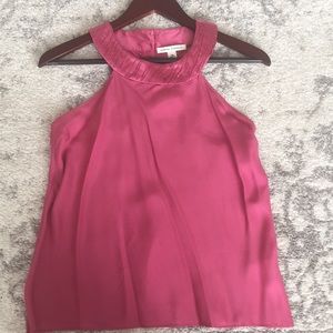 Silk tank with button back